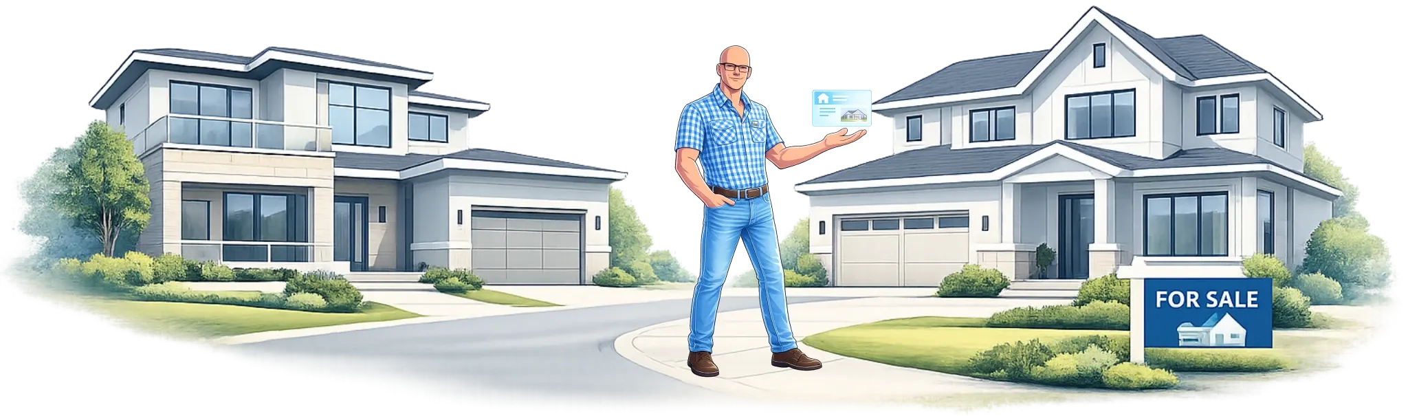 Stylized illustration of the AI Realtor Copilot